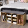 Würfelregal mit 10 Fächern Schuhbank Schuhablage Schuhschrank 104 x 30 x 48 cm Natur