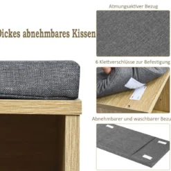 Würfelregal mit 10 Fächern Schuhbank Schuhablage Schuhschrank 104 x 30 x 48 cm Natur