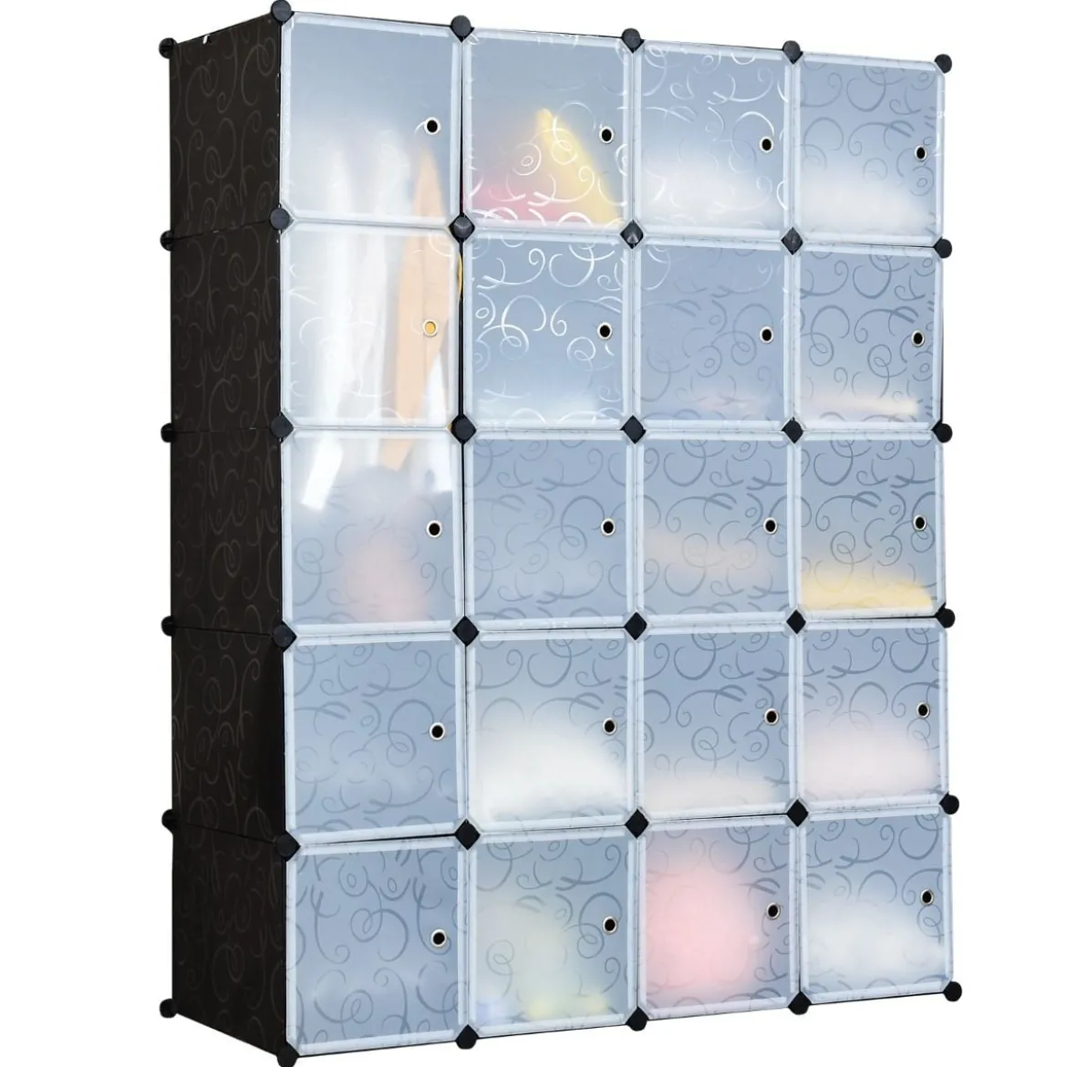 20 Würfel Steckregal DIY Würfelregal stapelbar aus Kunststoff Regalsystem Schwarz
