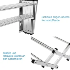 Wäscheständer zur Wandmontage Wandtrockner ausziehbar aus Edelstahl mit 8 StangenTragkraft 25 kg