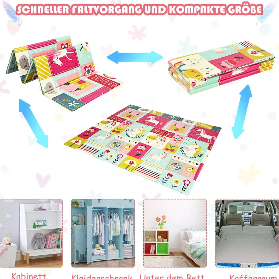 206 x 186cm Baby Laufstall mit Matratze Laufgitter mit 50 Spielbällen (Grau Laufstall + Rosa Matratze)
