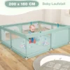 200 x 180 cm Baby Laufstall mit 50 Ozeanbällen & 4 Griffen & Tür Laufgitter Krabbelgitter Grün