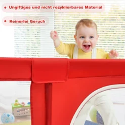 120 x 190 cm Baby Laufstall mit 50 Spielbällen Laufgitter mit Netz und Reißverschluss