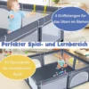 206 x 186cm Baby Laufstall mit 50 Spielbällen Laufgitter mit Matratze (Dunkelgrau Laufstall + Grün Matratze)