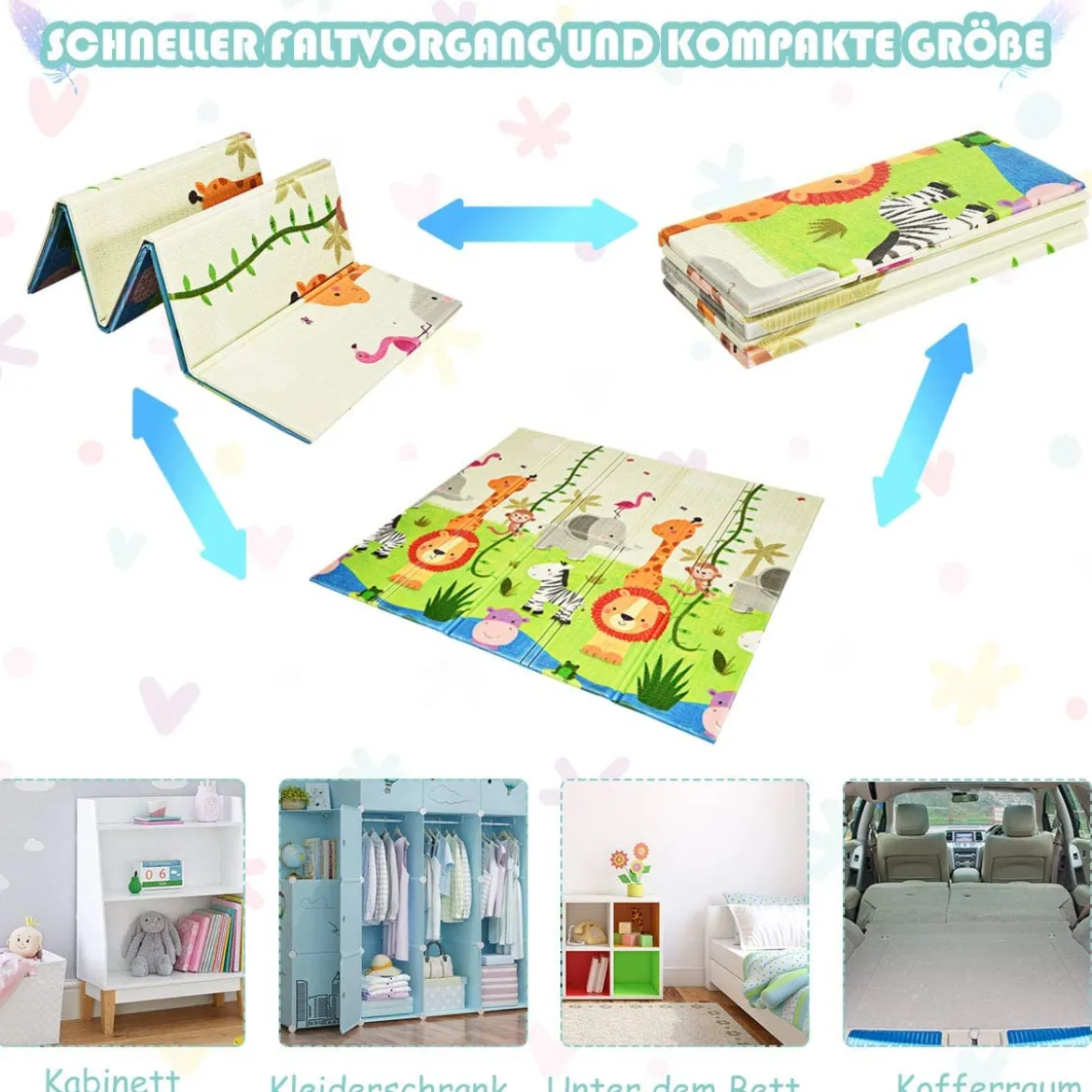 206 x 186cm Baby Laufstall mit 50 Spielbällen Laufgitter mit Matratze (Dunkelgrau Laufstall + Grün Matratze)