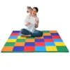 147 x 147cm Baby Spielmatte faltbar Babymatte mit Klettverschluss Krabbelmatte aus Kunstleder Bunt