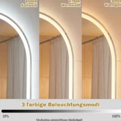 90 x 55 cm Beleuchteter Badspiegel mit Anti-Beschlag-Funktion Wandspiegel Ovaler Spiegel