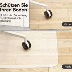 120 x 90 cm Bürostuhlunterlage Transparente PVC-Bodenschutzmatte Bodenschutzmatte