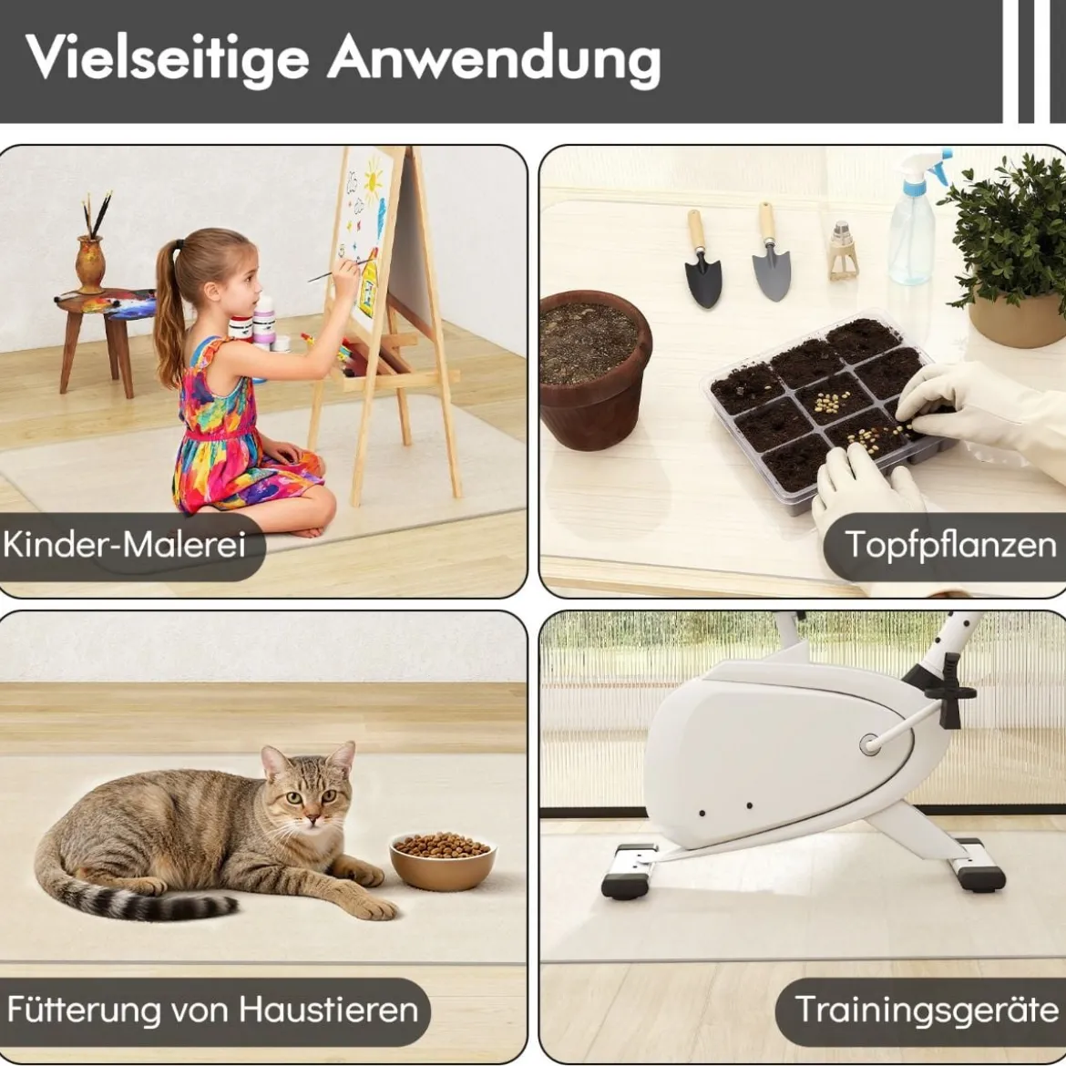 120 x 90 cm Bürostuhlunterlage Transparente PVC-Bodenschutzmatte Bodenschutzmatte