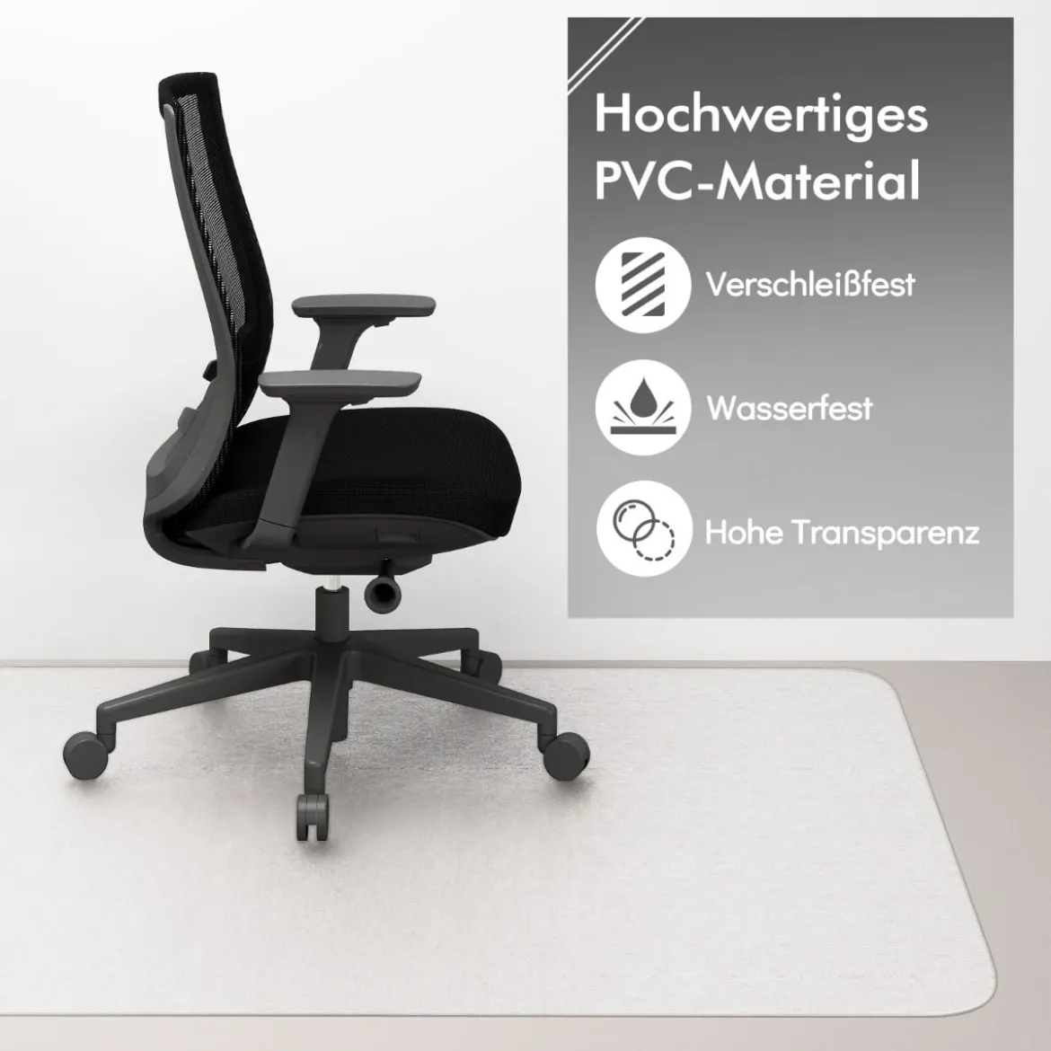 180 x 160 cm Bürostuhlunterlage Transparente PVC-Bodenschutzmatte Bodenschutzmatte