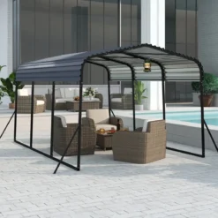 440 x 300 cm Carport Zeltgarage Wasserdichtes Garagezelt Auto Unterstand Lagerzelt Partyzelt