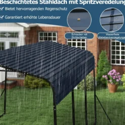 440 x 300 cm Carport Zeltgarage Wasserdichtes Garagezelt Auto Unterstand Lagerzelt Partyzelt