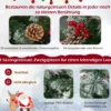 Ø125 x 215 cm Christbaum mit LED-Lichtern Weihnachtsbaum mit Beeren Grün + Weiß