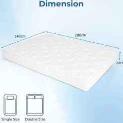 140 x 200 cm Doppelmatratze für Bewegungsisolation & Druckentlastung 20 cm Foam Hybrid Matratze