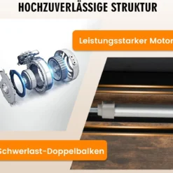 140 x 70 cm Elektrischer Höhenverstellbarer Schreibtisch mit Stopp-Mechanismus & Haken Braun