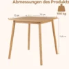 70 x 70 cm Esstisch aus Bambus Quadratischer Holztisch Küchentisch für 2-4 Personen Natur