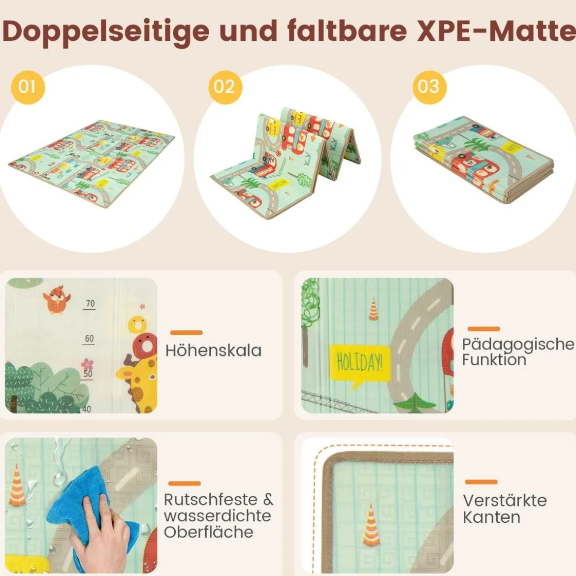188 x 157 cm Faltbarer Baby Laufstall mit Matratze & Basketballkorb & Fußballnetzen & 50 Bällen Grau