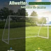 365 x 182 cm Fußballtor mit Hochfestem Netz & 6 Erdspießen Wetterfestes Tor Fußballtraining