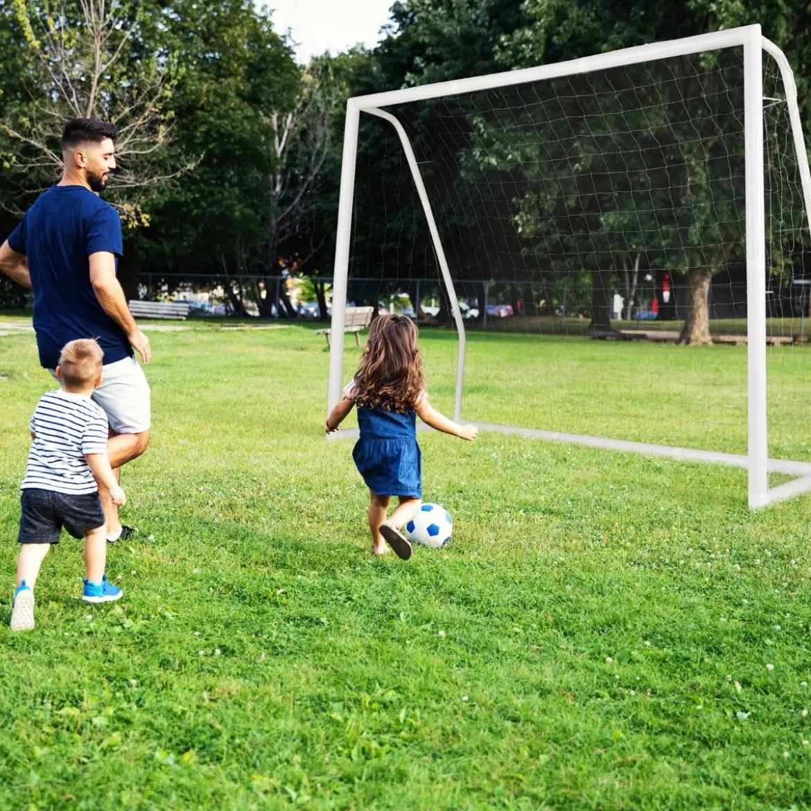 245 x 180 cm Fußballtor mit Hochfestem Netz & 6 Erdspießen Wetterfestes Tor Fußballtraining