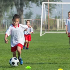 245 x 180 cm Fußballtor mit Hochfestem Netz & 6 Erdspießen Wetterfestes Tor Fußballtraining