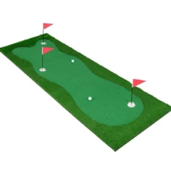 300 x 100 cm Golf Puttingmatte Golfmatte mit Kunstrasen Trainingsmatte für Zuhause Grün