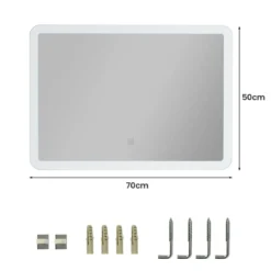 70 x 50 cm Großer Badezimmer-Spiegel Wandmontierbarer Badspiegel