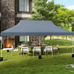 300 x 600 cm großes Pop-up-Überdachungszelt klappbares Eventzelt mit Tragetasche Weiß/Grün/Grau/Schwarz/Blau