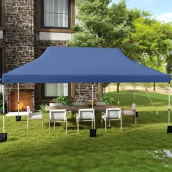 300 x 600 cm großes Pop-up-Überdachungszelt klappbares Eventzelt mit Tragetasche Weiß/Grün/Grau/Schwarz/Blau