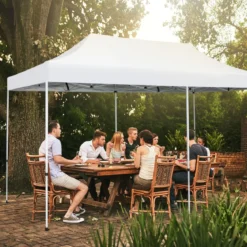600 x 300 cm Großes Pop-Up-Überdachungszelt Sofortiger Sonnenschutz mit Rädern