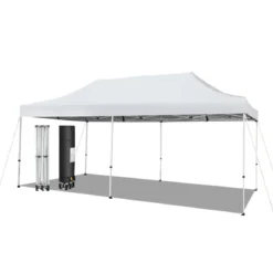 600 x 300 cm Großes Pop-Up-Überdachungszelt Sofortiger Sonnenschutz mit Rädern