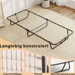 190 x 80 cm Gästebett mit Matratze Klappbares Einzelbett bis 120kg Stabiler Metallbett