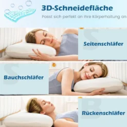 40 x 60 cm Kühlendes Kopfkissen 2er Set Kühlkissen zum Schlafen Gelkissen mit maschinenwaschbarem Bezug