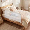 120 x 60 cm Klappbarer Bettgitter mit Abnehmbarem Oxford-Bezug & Gurt Weiß