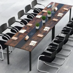 180 x 90 cm Konferenztisch für 8-10 Personen Besprechungstisch Rechteckiger Seminartisch