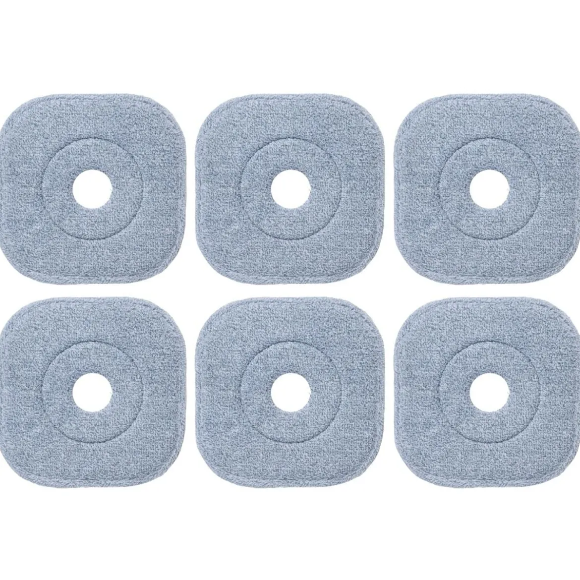 26,5 x 26,5 cm 6-teiliges Ersatz-Moppkopf-Set Mikrofasermopp Ersatzbezug abnehmbarer Wischmopp Grau
