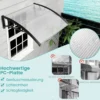 102 x 99 cm Vordach für Haustür Überdachung aus Aluminium und Polycarbonat Silber