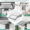 102 x 99 cm Vordach für Haustür Überdachung aus Aluminium und Polycarbonat Transparent