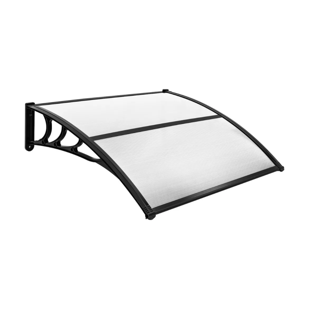 102 x 99 cm Vordach für Haustür Überdachung aus Aluminium und Polycarbonat Transparent
