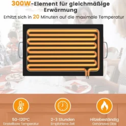56 x 36 cm Warmhalteplatte Elektrischer Speisewärmer mit Heizplattenfunktion 50 - 120℃