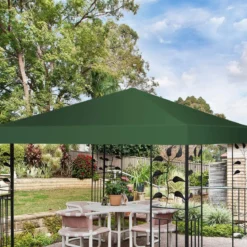 3x3m Ersatzdach für Pavillon Pavillondach Ersatzbezug mit Klettverschlüssen