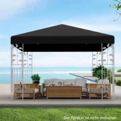 3x3m Ersatzdach für Pavillon Pavillondach Ersatzbezug mit Klettverschlüssen