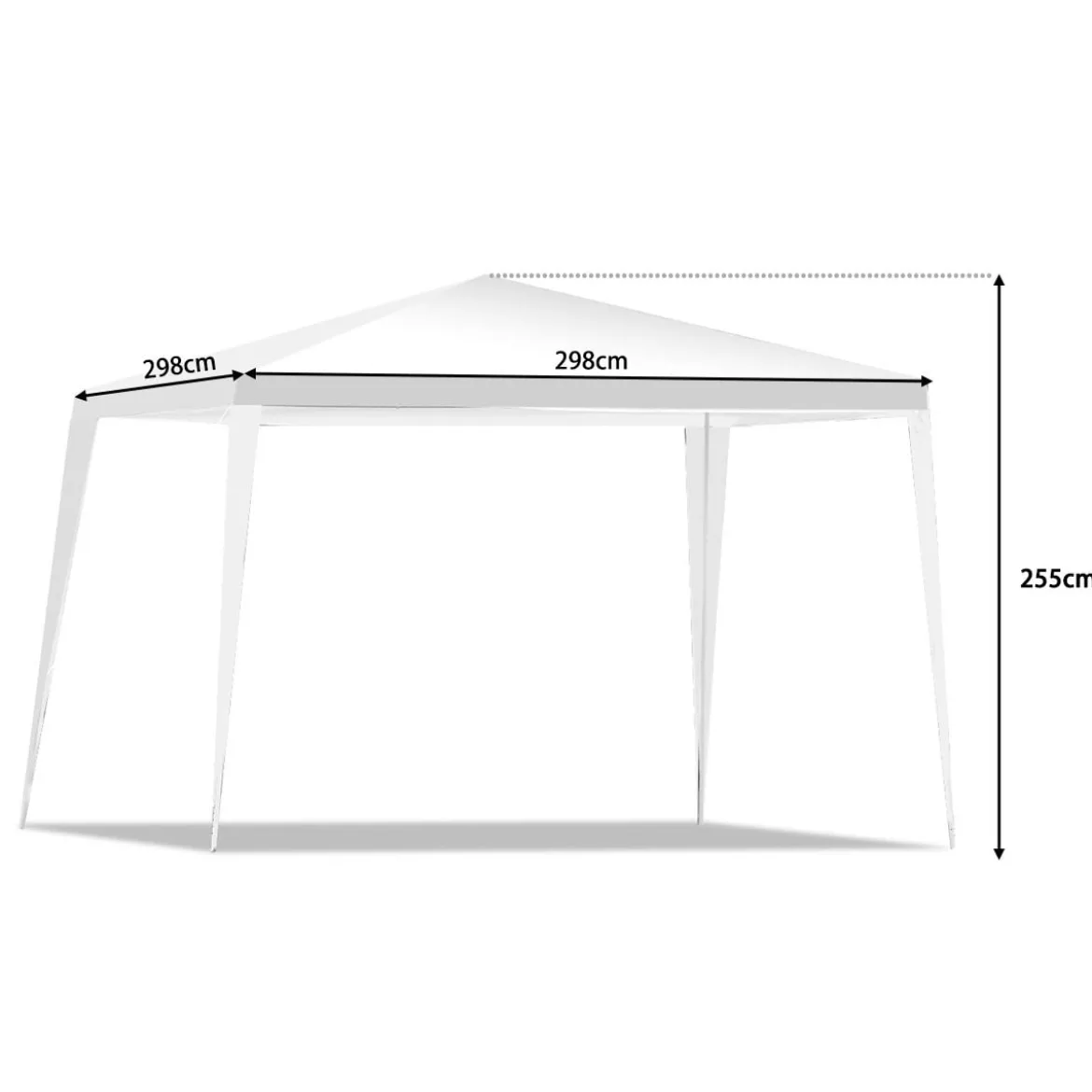 3 x 3 m Faltpavillon Partyzelt Gartenzelt mit Heringen & Windseilen Weiß