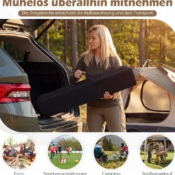3 x 3 m Faltpavillon Wasserfest Höhenverstellbar Sonnenschutz für Camping Hof Beige