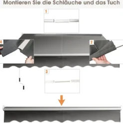 2,5 x 2 m Gelenkarmmarkise mit UV- & Wasserbeständigem Material & Kurbel