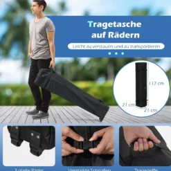3 x 3 M Pavillon mit 4 abnehmbaren Seitenwänden Gartenzelt inkl. Rolltasche 8 Heringe 4 Anker Blau