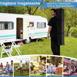 3 x 3 m Pavillon Wasserdichter Faltpavillon UV-Schutz 50+ Partyzelt Faltzelt Gartenpavillon Blau