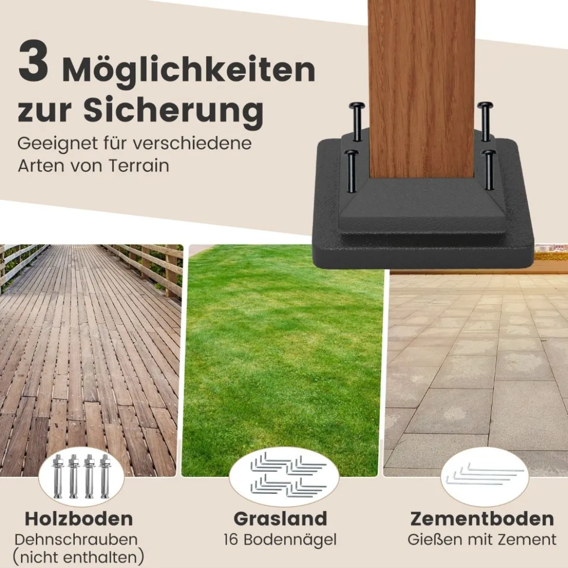 3,6 x 3 m Pergola mit Ausziehbarem Dach Wasserdichter Stabiler Winterfester Pavillon