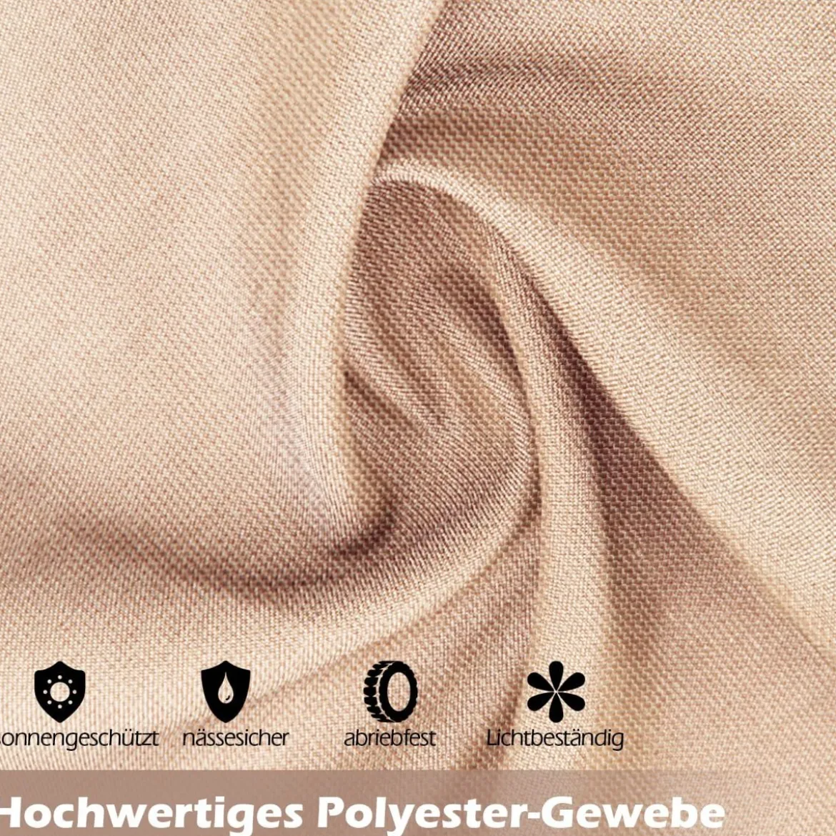 3,05x3,05m Pergola mit 2 Verstellbaren Dächern Wasserdichter Stabiler Winterfester Pavillon Beige