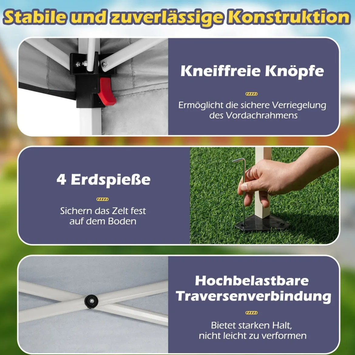 3 x 3 m Pop up Pavillon Faltpavillon Gartenzelt Wasserdicht & Sonnenschutz Gartenpavillon Schwarz