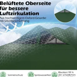 3 x 3 m Pop-Up Pavillon mit 4 Sandsäcken & Heringen & Seilen Faltpavillon Gartenpavillon Grün